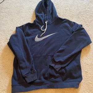 A navy blue hoodie
